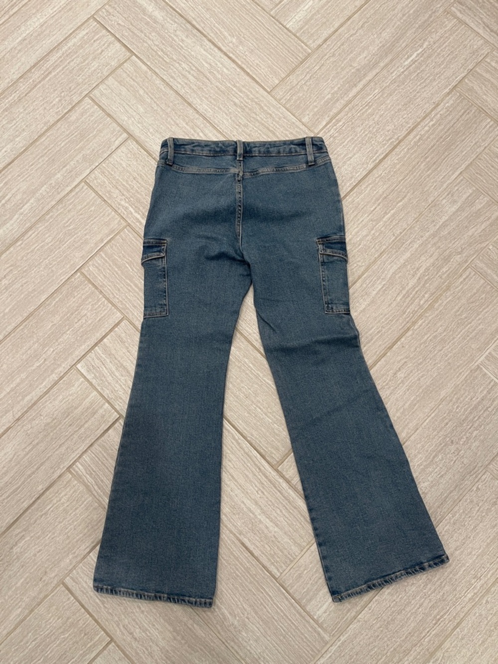 wild fable Dark Blue Cargo Flare Jeans - Picture 5 of 5